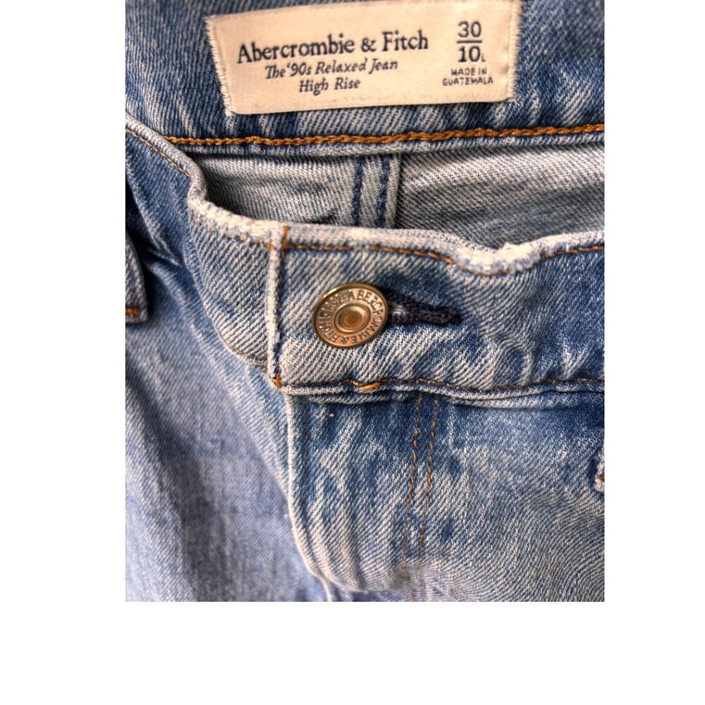 ABERCROMBIE HIGH RISE 90'S STRAIGHT JEANS SIZE 10/30" LONG WAIST - Picture 3 of 3